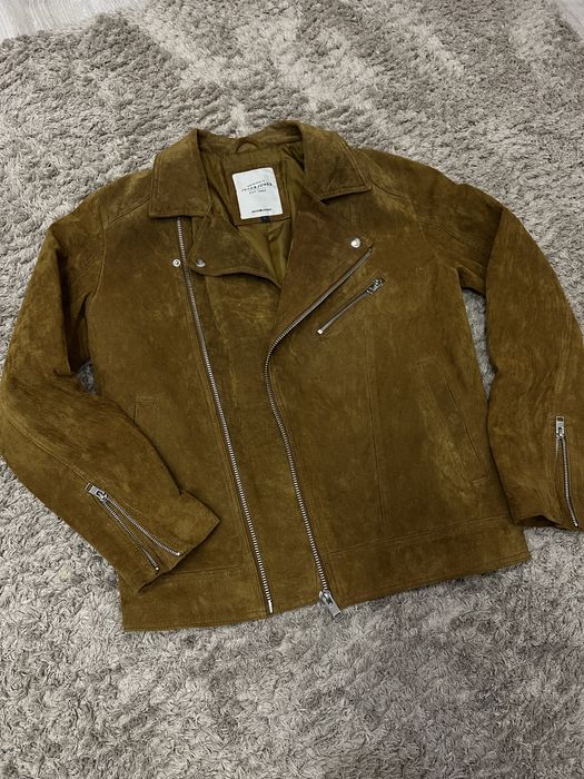 Чоловіча шкіряна замшева куртка Jack & Jones