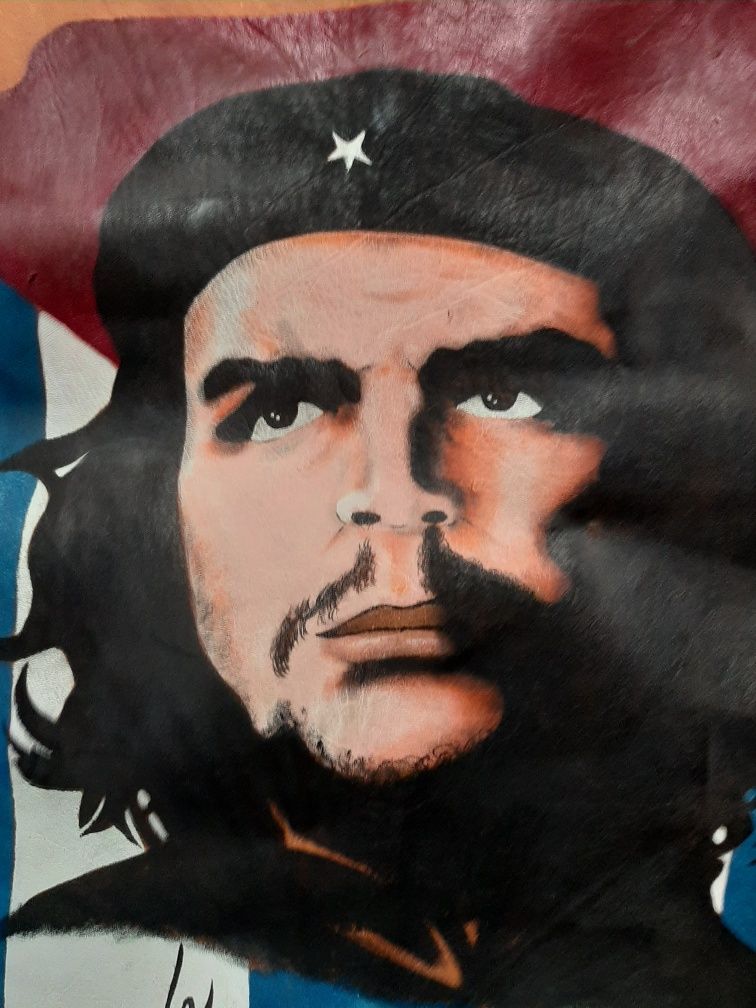 Che Guevara obraz malowany na skorze