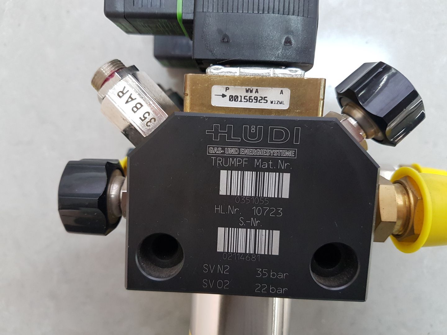 Trumpf  Nitrogen Oxygen regulator solenoid valve NOWY