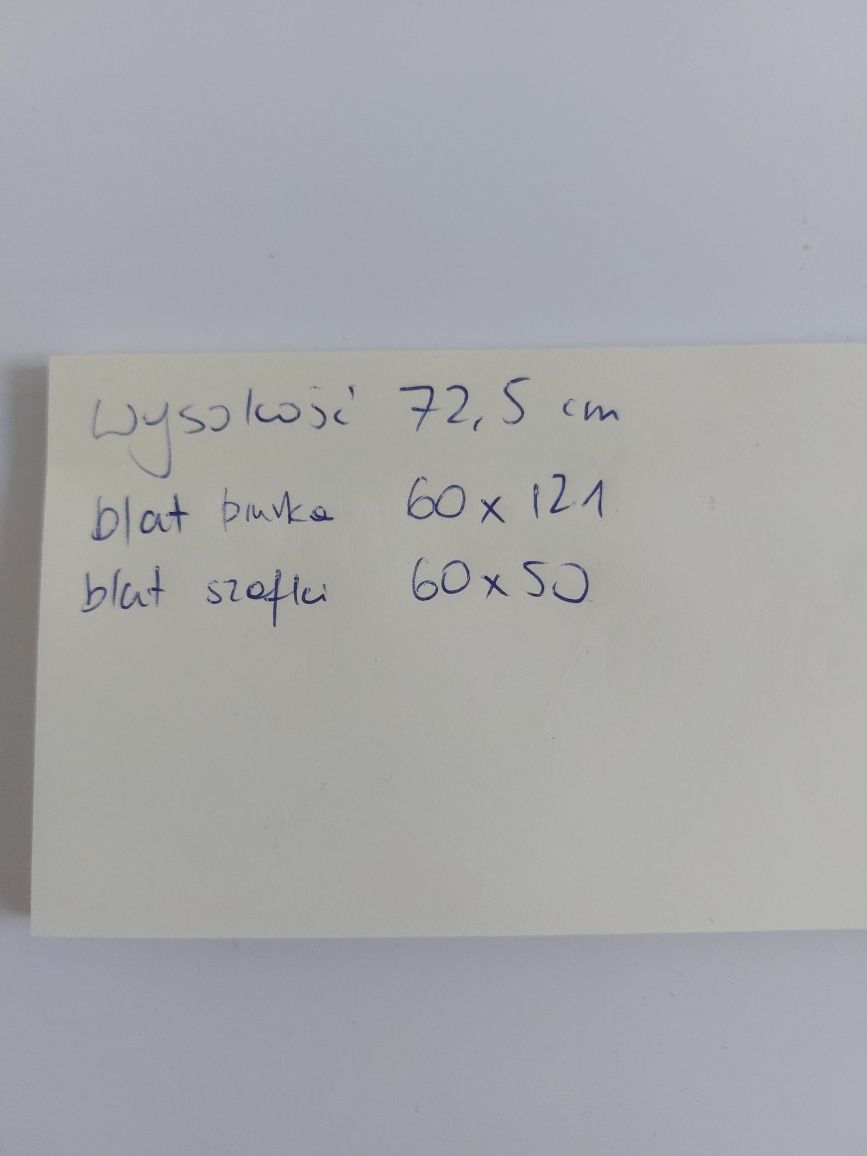 Biurko z szafką i komodą Ikea młodzieżowe biało-czarne duże
