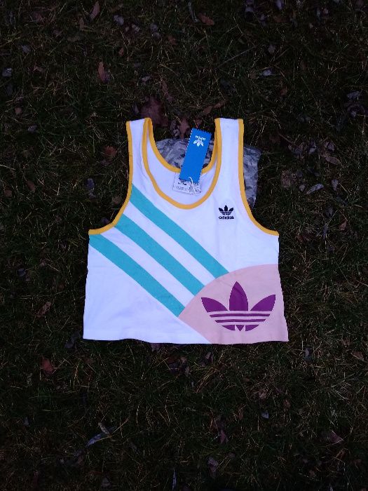 Adidas koszulka crop top retro 90s