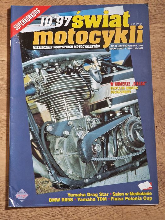 Świat Motocykli październik nr 10 1997 Yamaha BMW Enduro w Gdańsku