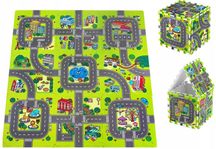 NOWA FAJNA miękka mata piankowa PUZZLE Mapa Miasto Ulice 90x90 cm