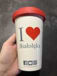 Kubek termiczny nowy ceramiczny 250 ml i love Białołęka serce