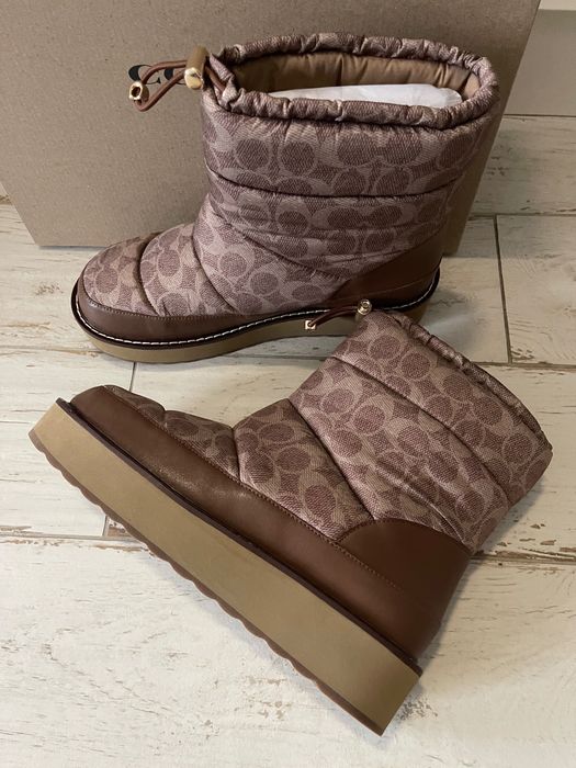 COACH original. Теплые сапоги кожа с нейлоном р 39