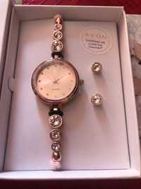 Zegarek z kolczykami damski