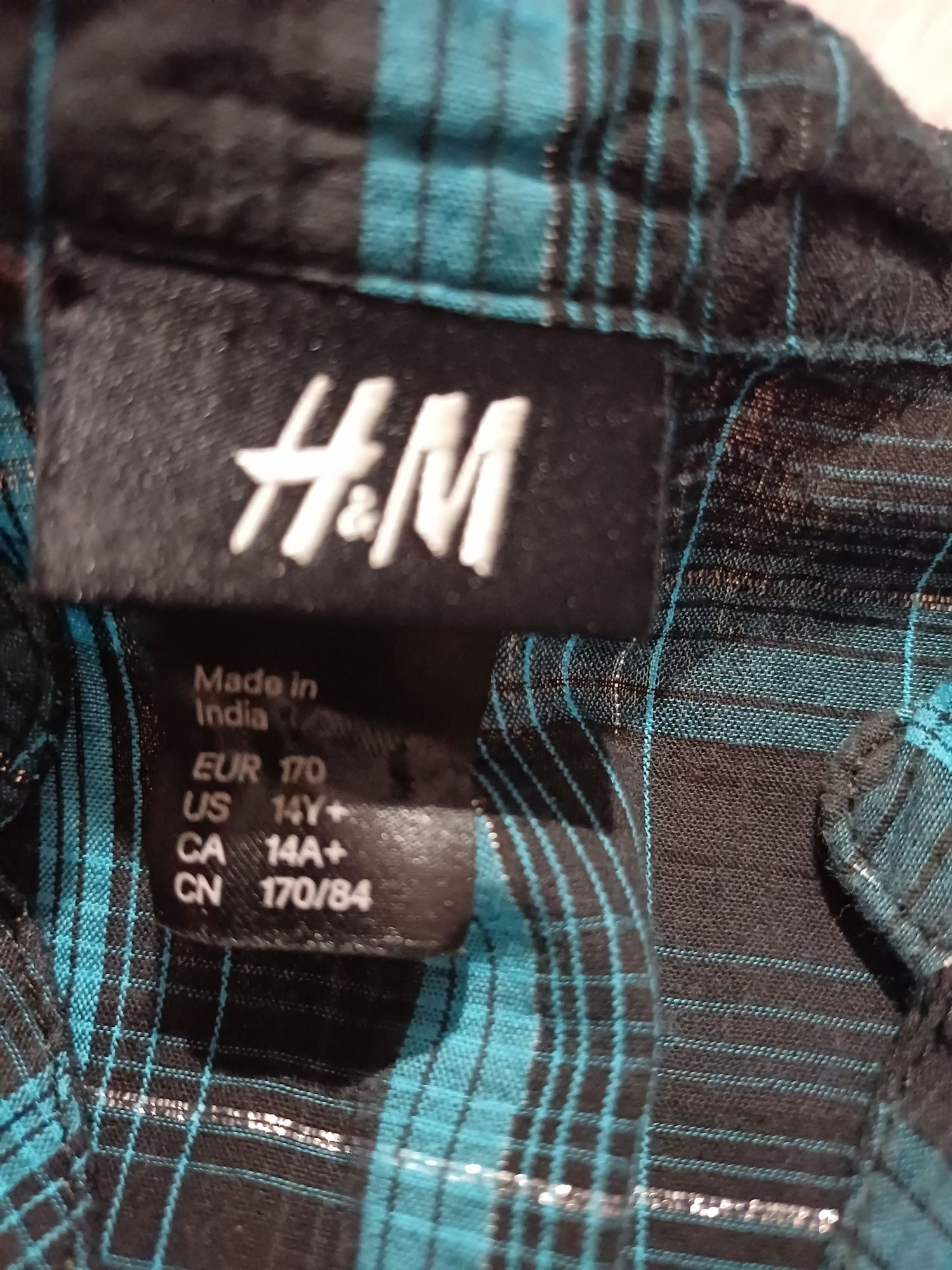 Koszula w kratę na zatrzaski 14 lat H&M