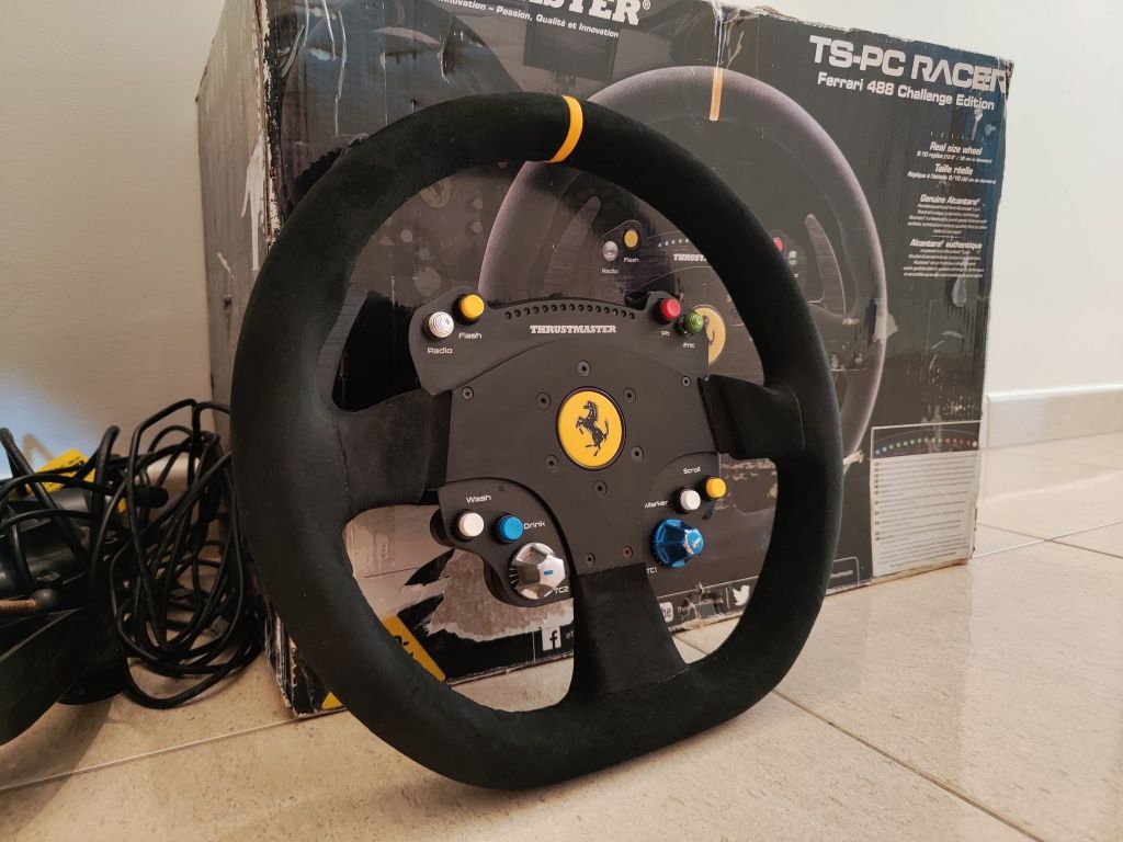 Setup Sim Racing - Thrustmaster TS-PC Racer Ferrari 488 + Pedais T-CLM