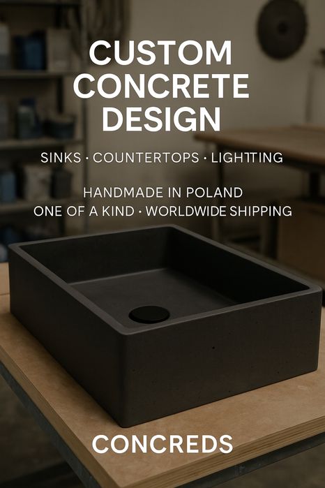 Umywalki, blaty i elementy z betonu na wymiar – pracownia handmade