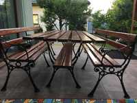 stół i 2 ławki ogrodowe