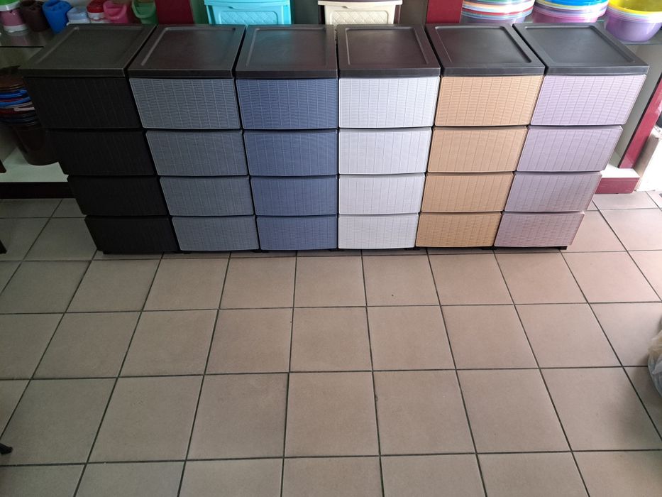 Комод білий, комод сірий ротанг