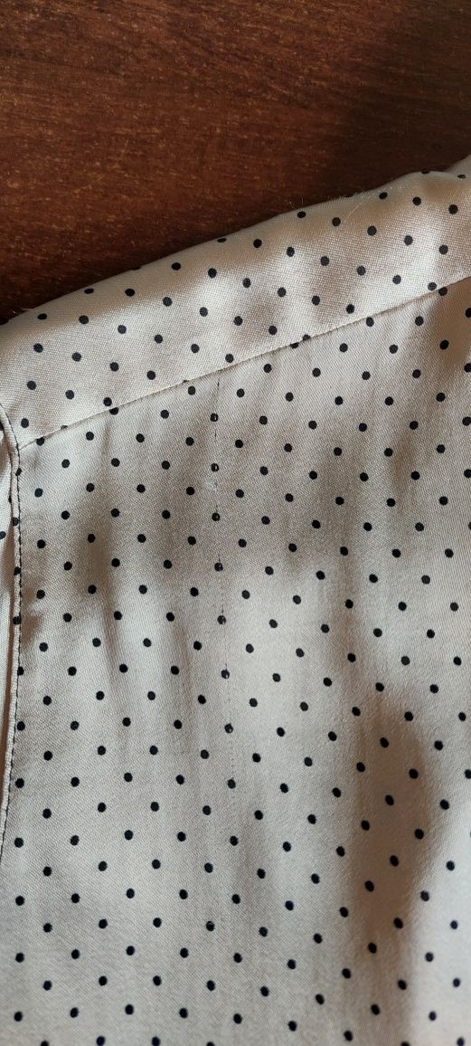 Massimo Dutti r.40 jasnoróżowa bluzka w kropki / wiskoza / lejąca
