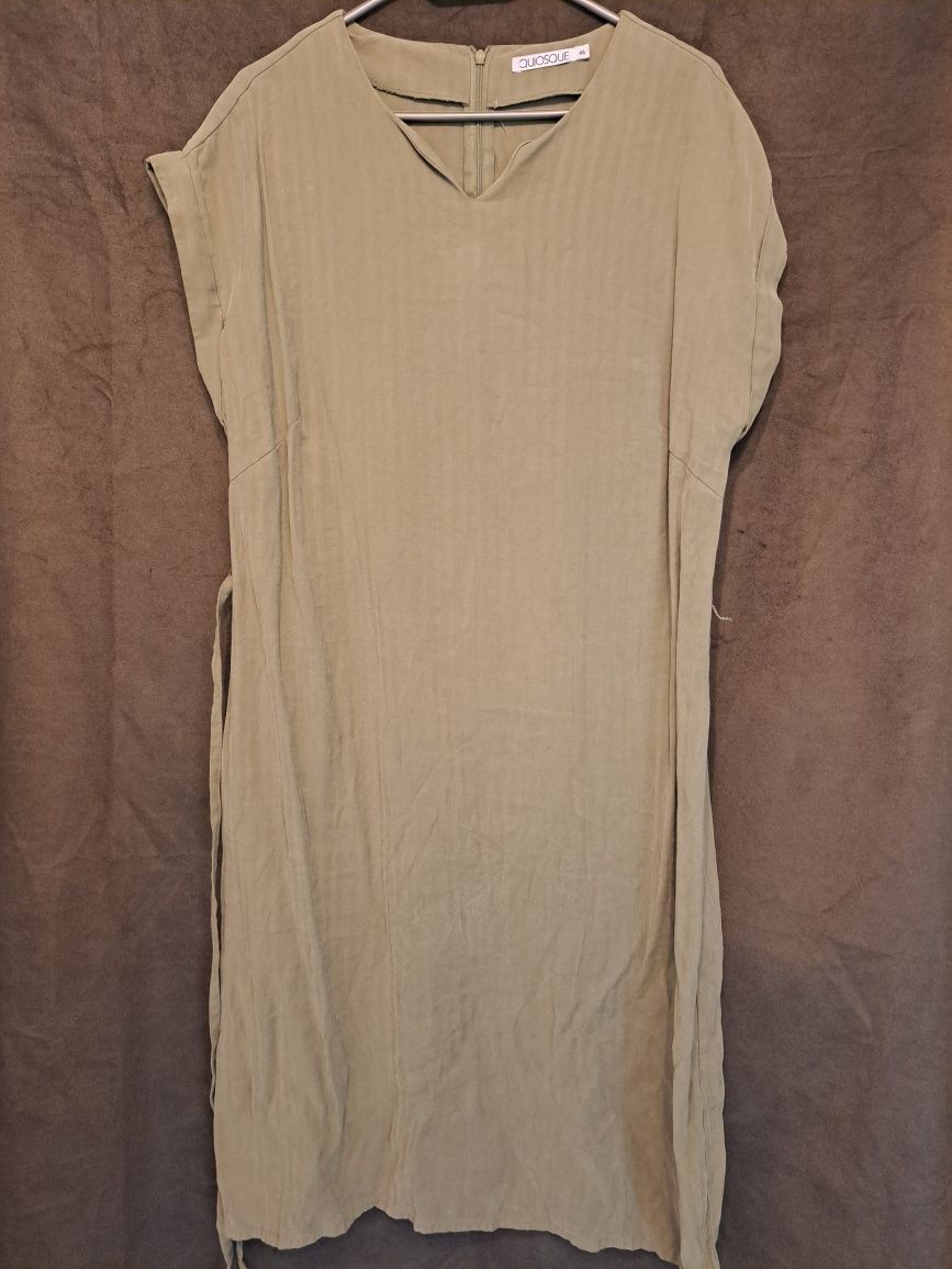 Sukienka oliwkowa midi casual lato