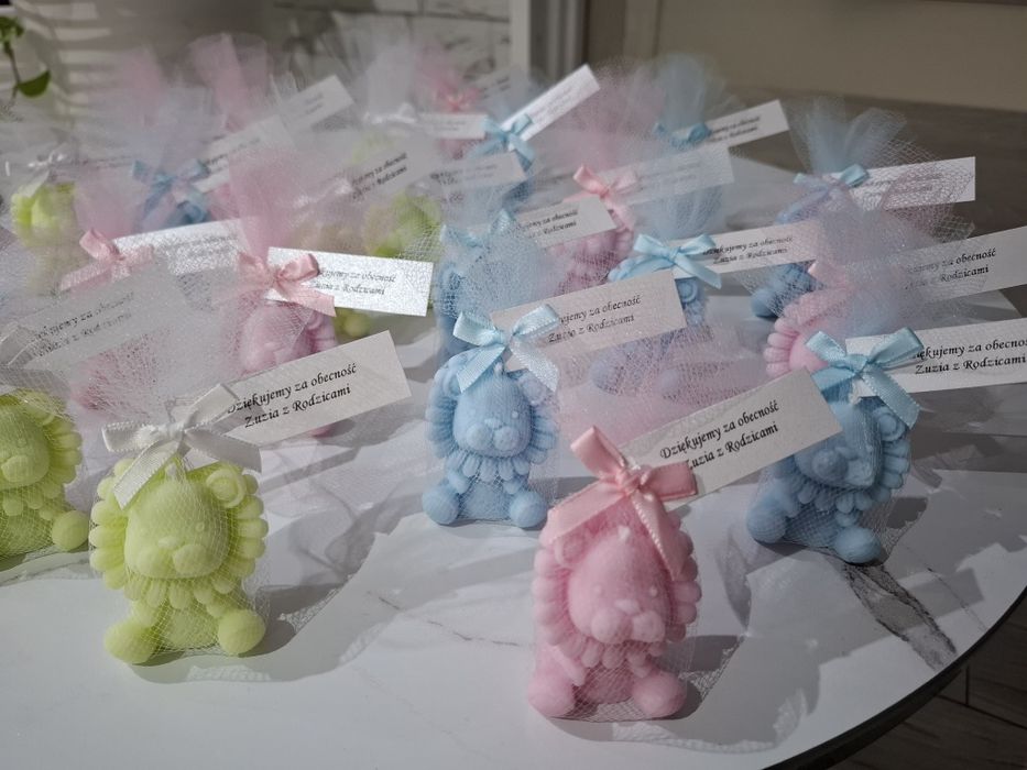 Podziękowania dla gości upominki chrzest urodziny roczek dla dziecka