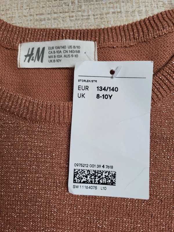 sweterkowa sukienka H&M 134-140 nowa z metką