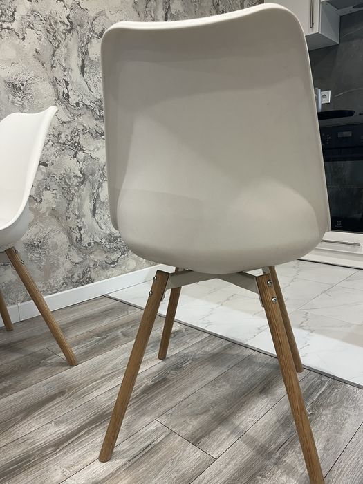 Стілець обідній KASTRUP білий/натуральний дуб