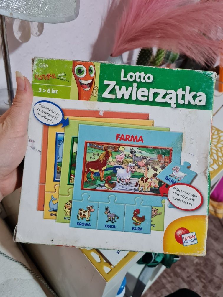 Gra edukacyjna puzzle lotto zwierzątka