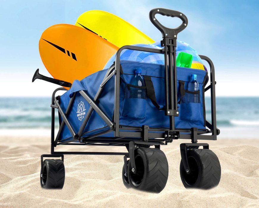 Wózek transportowy plażowy składany KORAL niebieski