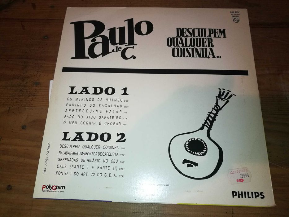 PAULO   DE CARVALHO - desculpem qualquer Coisinha  LP