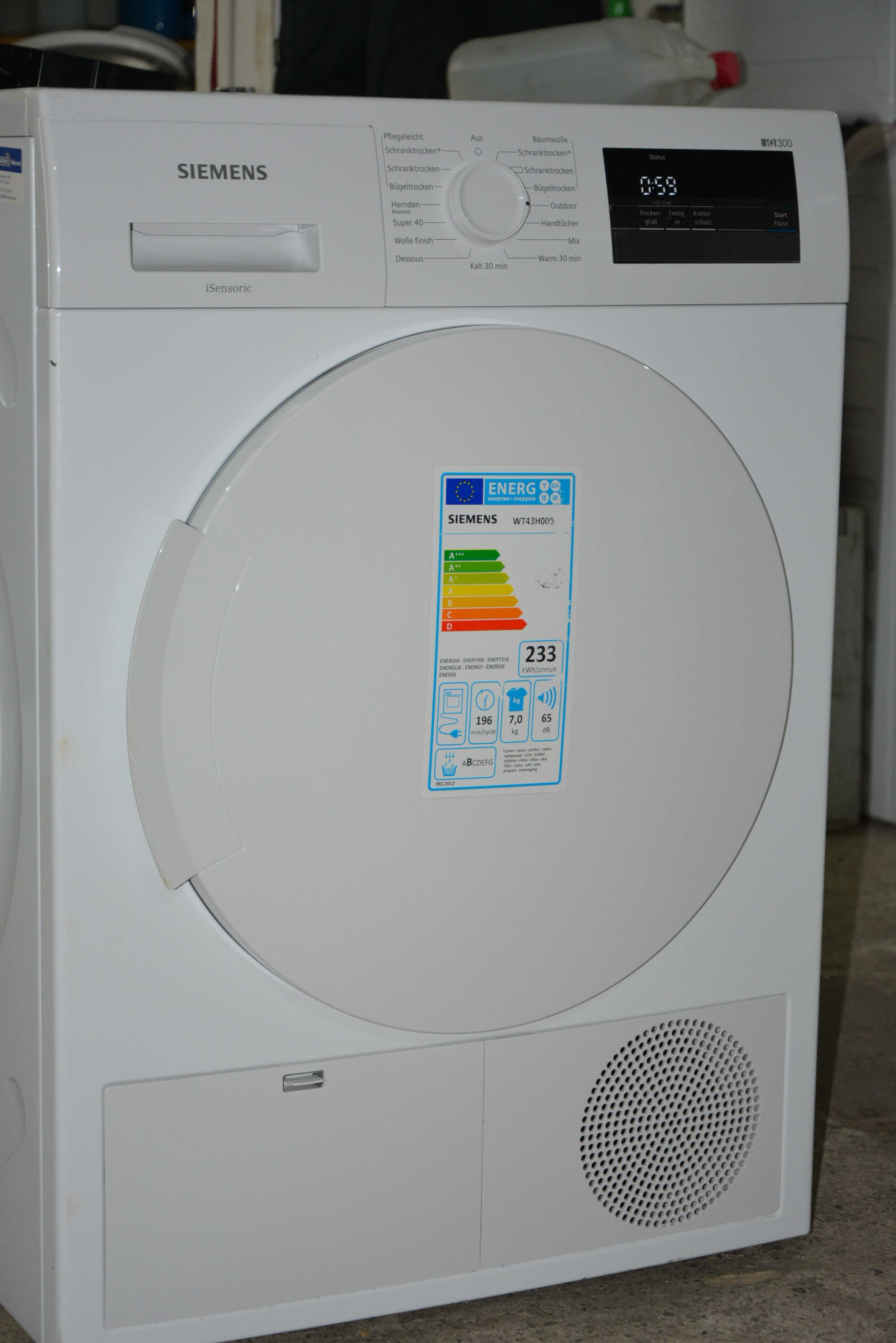 Suszarka SIEMENS iQ300 iSensoric 8kg/600W (pompa ciepła)