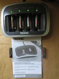 Carregador pilhas universal Tronic + 6 baterias tipo AA  Estado NOVO!