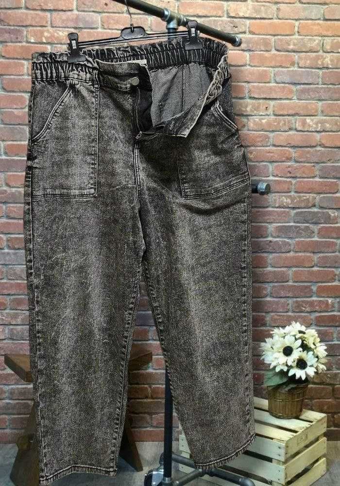 Джинсы мом TU графит с резинкой на талии, р. XL/2XL