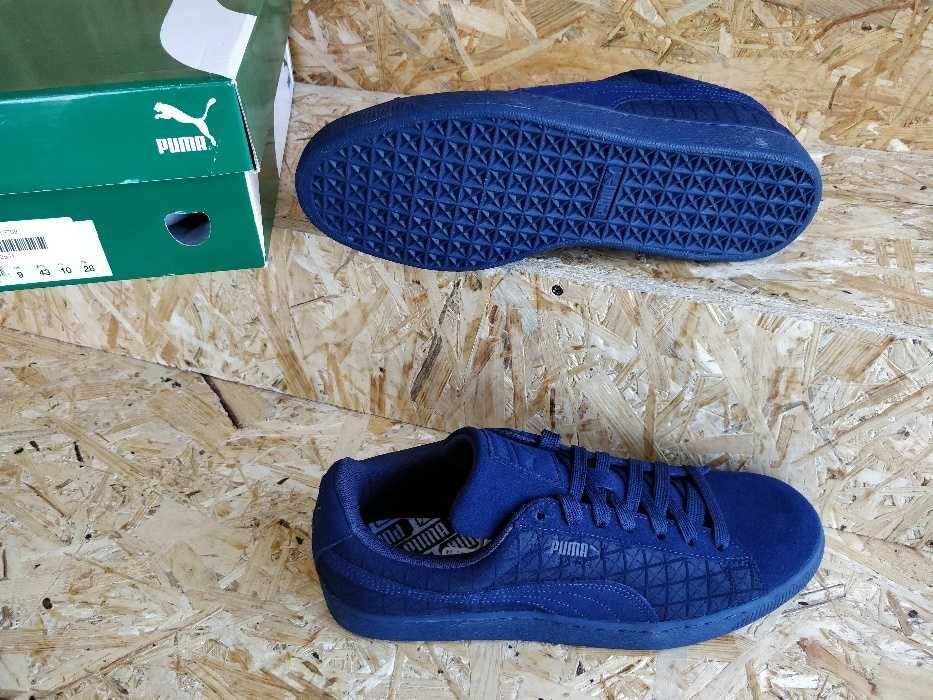 Puma Suede Оригинал Новые Кожаные Кроссовки Синие 44