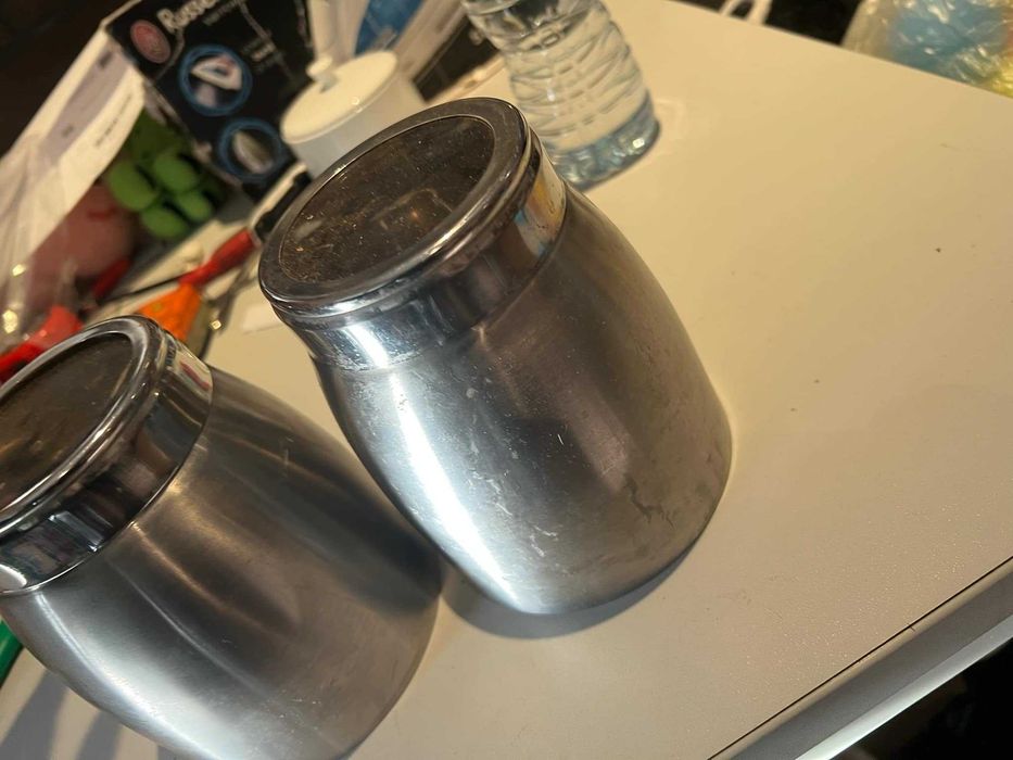 Pojemniki metalowe na kawę, cukier, herbatę (3 sztuki)