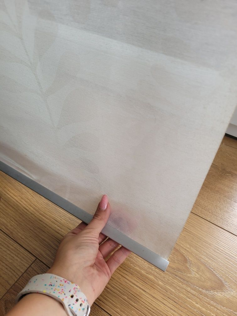 Firany panelowe zaslony Ikea liście białe