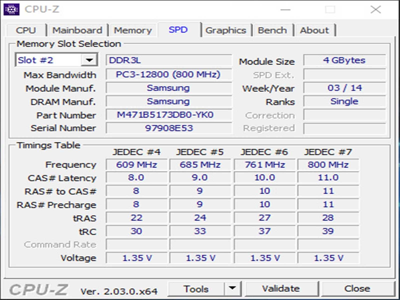 DDR3 8GB Samsung 12800 L