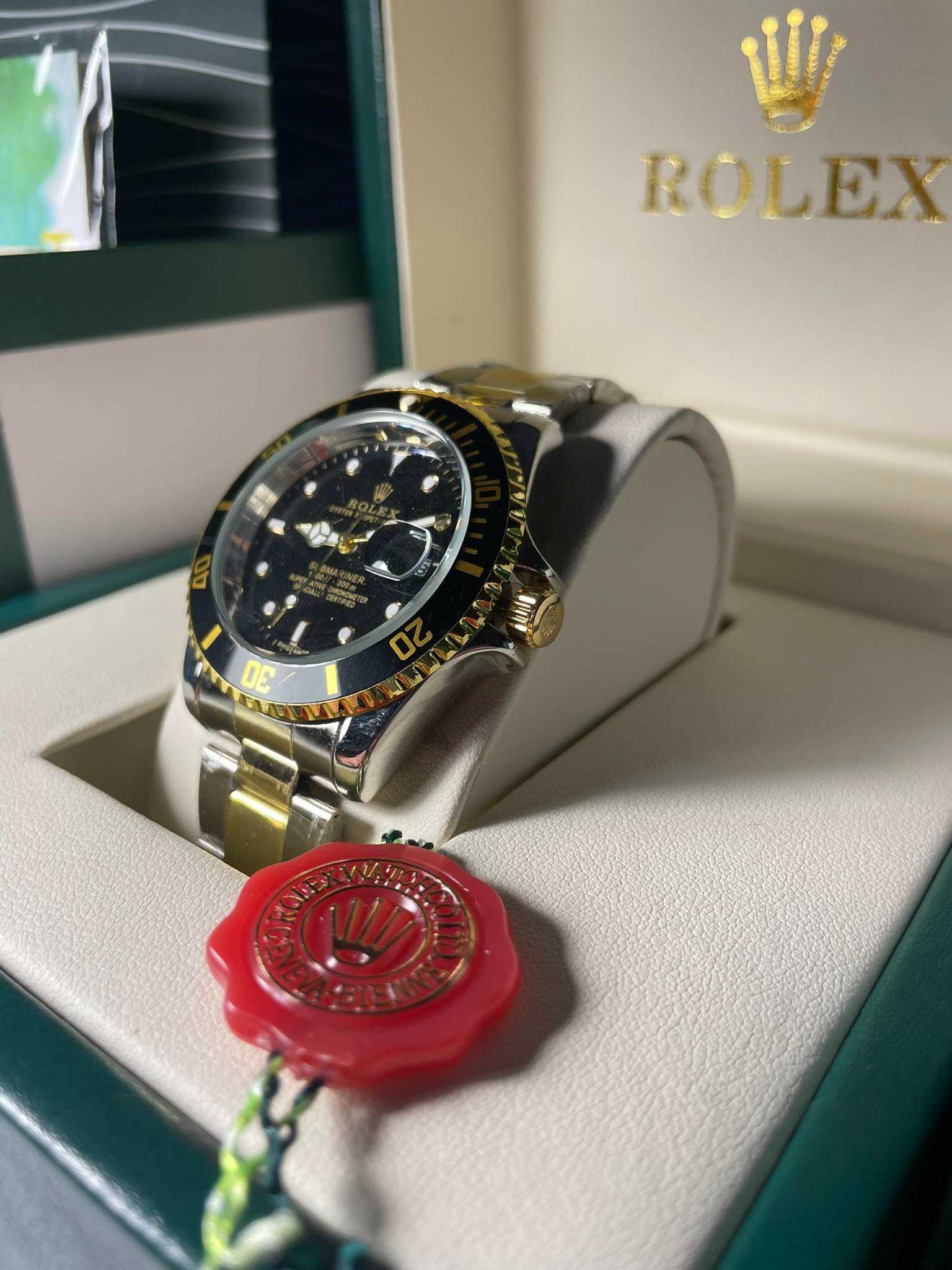 Promocja! Zegarek Rolex Submariner Black Gold Date! 42mm AAA Zestaw