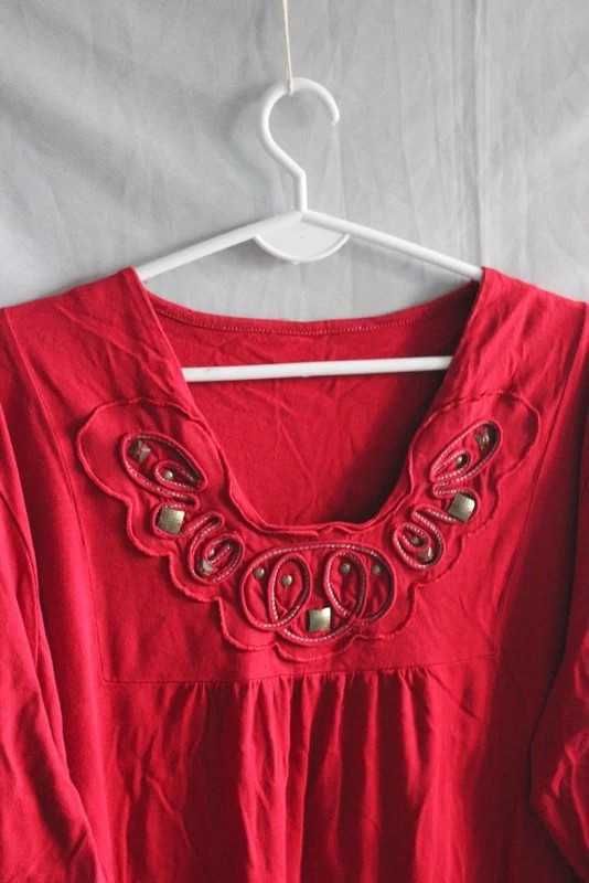 Czerwona bluzka tunika plus size