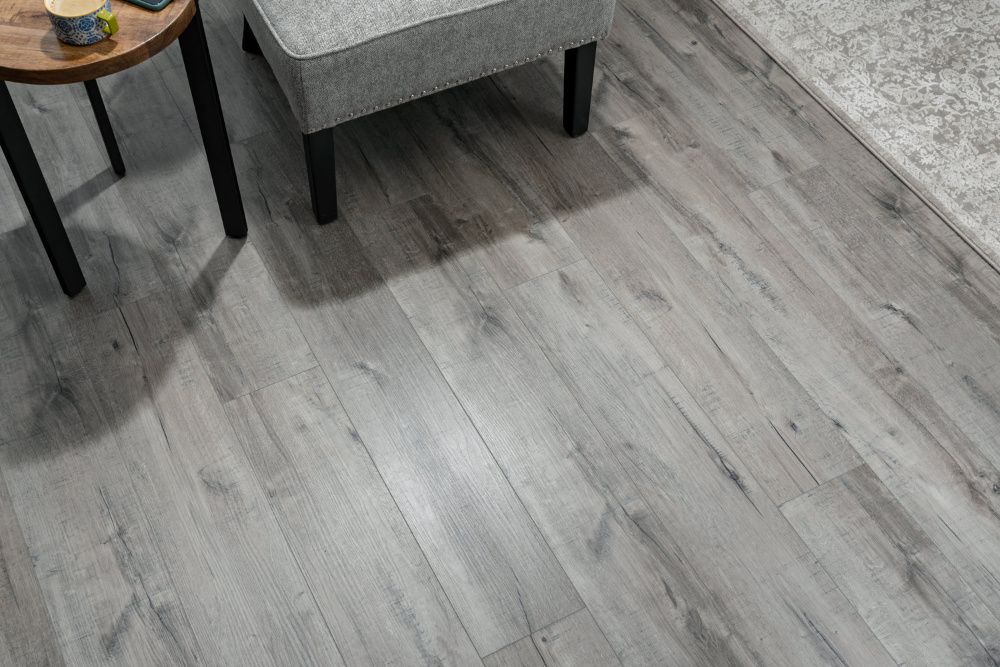 Panele winylowe Szary Premium z podkładem