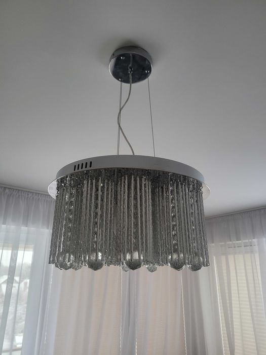 Lampa wiszącą kryształki + kinkiet do kompletu