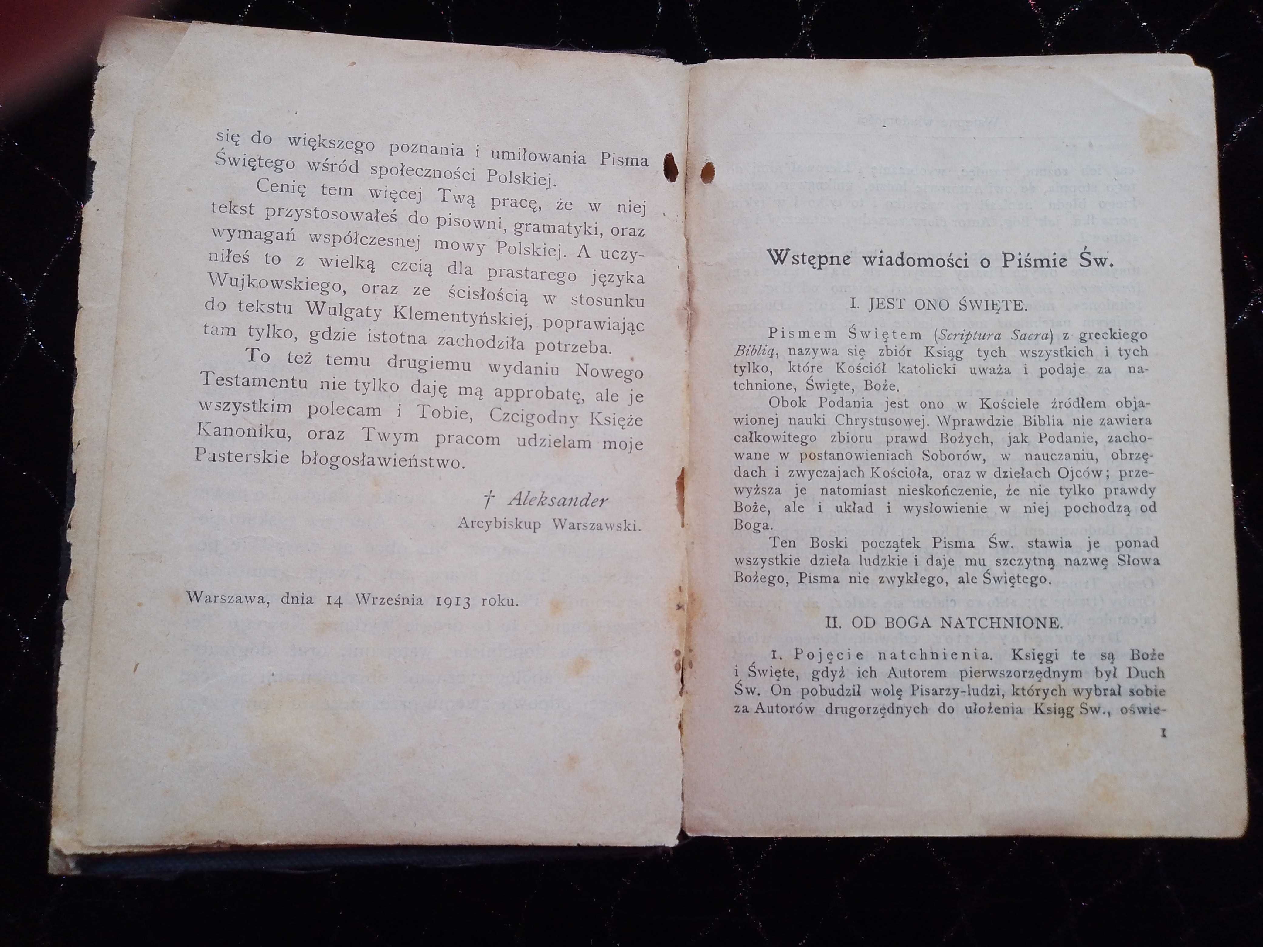 Zabytkowa antyczna niepowtarzalna Biblia  wydanie przedwojenne