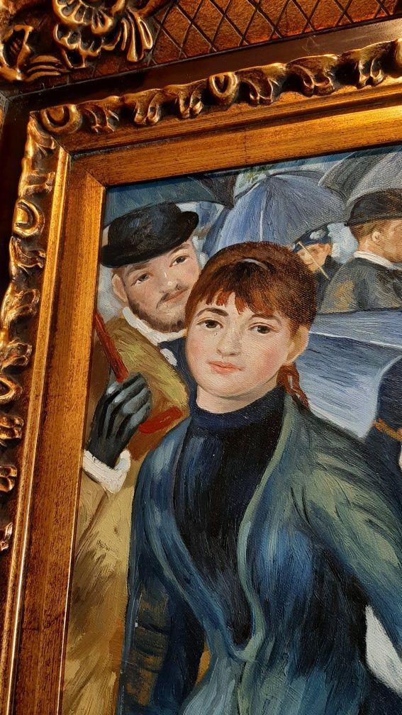 Piękny duży obraz olejny na płótnie Parasolki Auguste Renoir pejzaż
