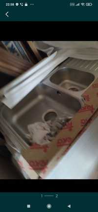 Раковина для мытья посуды Из стали, перфорированной, двухсекционная