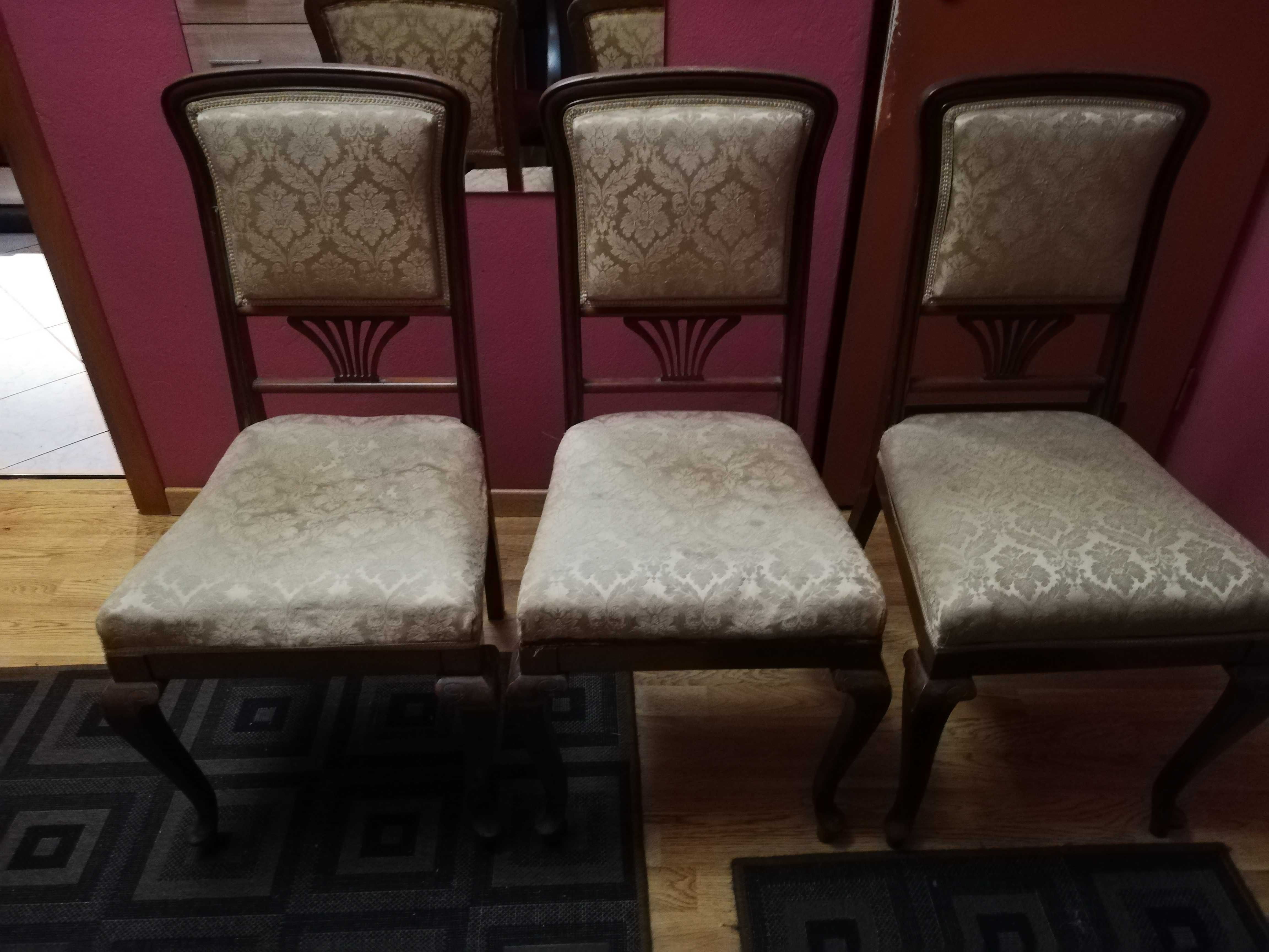 krzesła zabytkowe do małej renowacji 3 szt