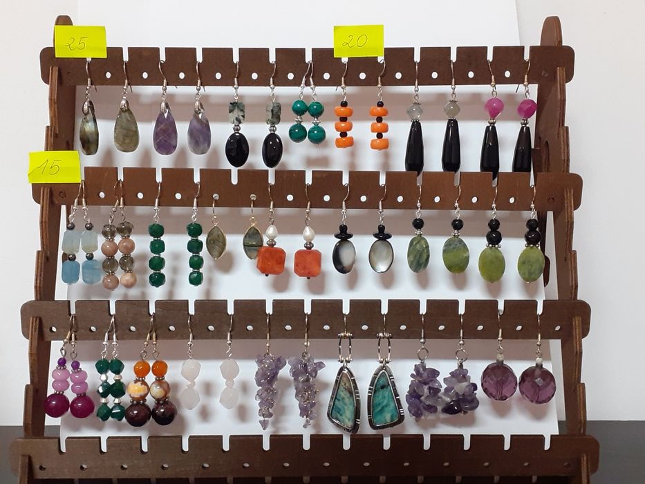 1 para kolczyków - kamień naturalny, koral, perła, masa perłowa, szkło