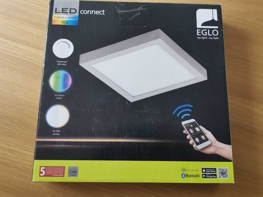 Lampa sufitowa, plafon LED Fueva-C Eglo 30 x 30 cm srebrna