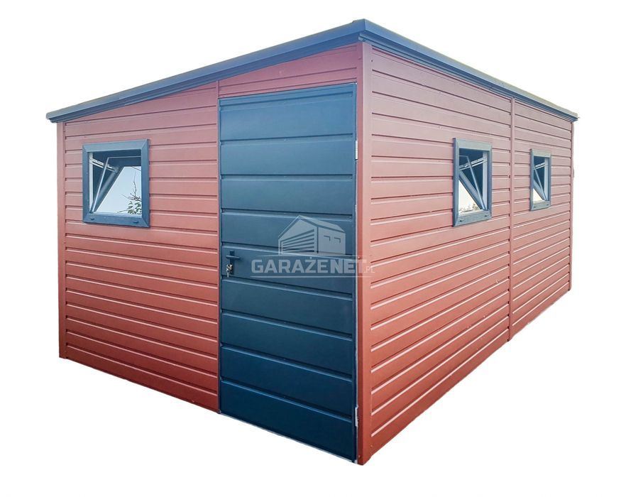 SCHOWEK DOMEK OGRODOWY 2,5X4M Jasny Brąz Antracyt Dach Spad Bok Ts732