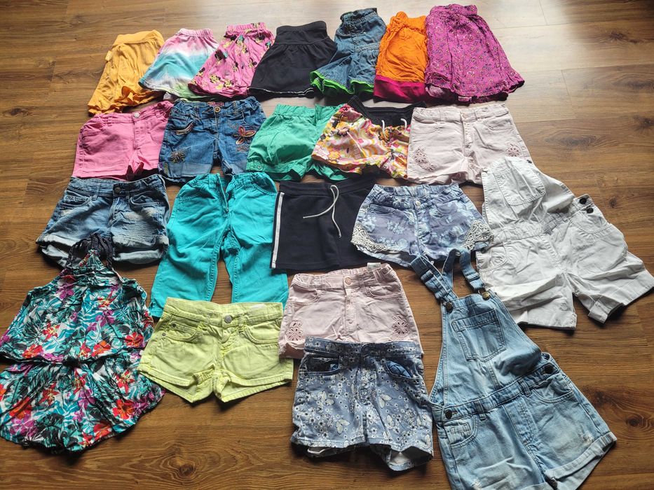 Zestaw dla dziewczynki 122/128/134 ponad 250 szt kurtki spodnie bluzki