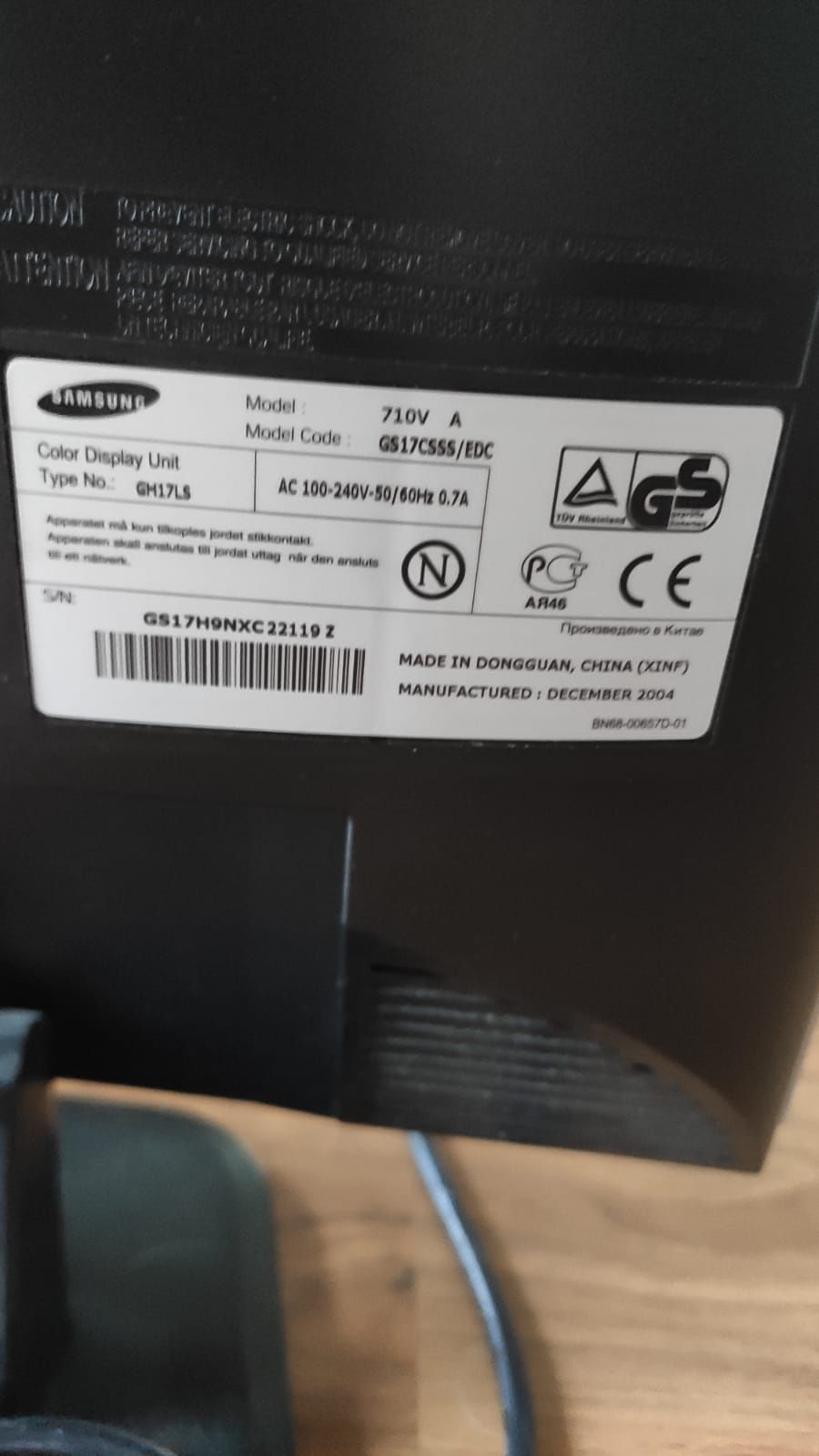 Monitor  Samsung 710V