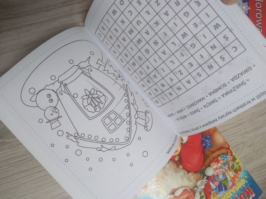 Zimowe kolorowanki i łamigłówki