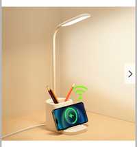 Lampa biurkowa LED YAMYONE z ładowaniem bezprzewodowym, dotykowa 2 stz