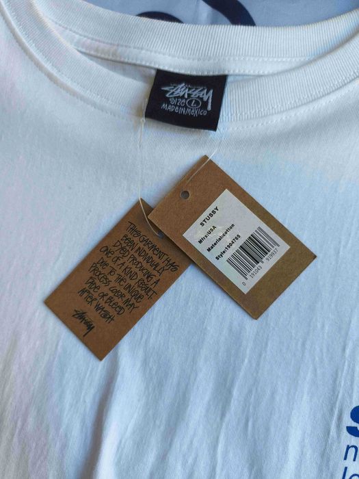 Stussy Męska Biała Koszulka z Nadrukiem L