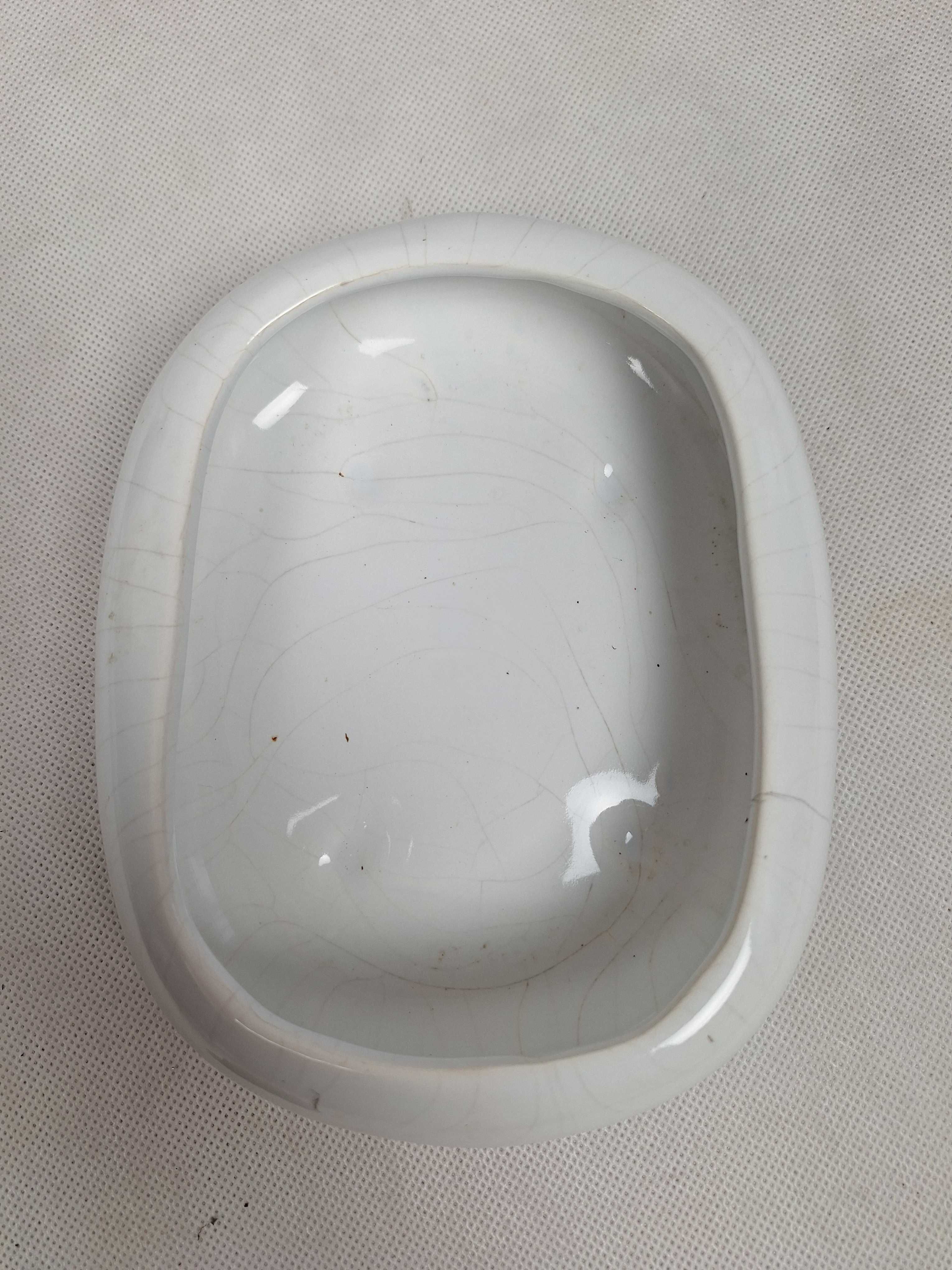 Vintage biały ceramiczny pojemnik wiele zastosowań zaokrąglone brzegi