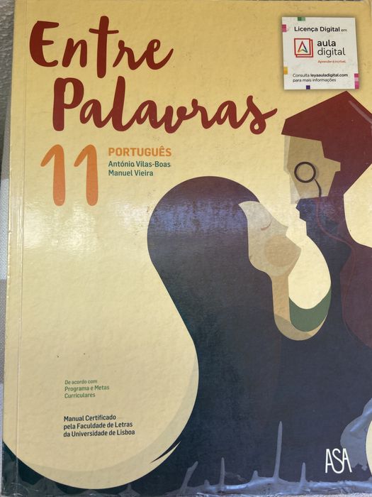 Manual e caderno de atividades Entre Palavras de 11 ano da editora Asa