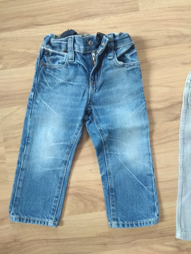 4 pary spodni jeansy i sztruksy 86 cm Gap i inne