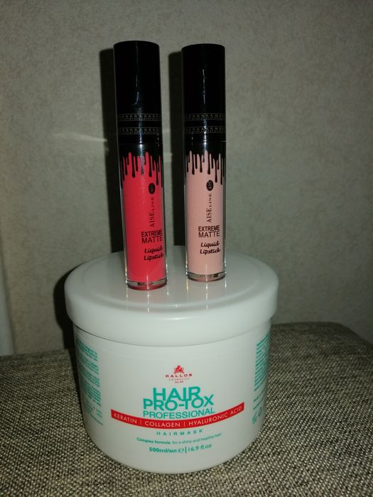 Маска для волос 500мл + Блески для губ